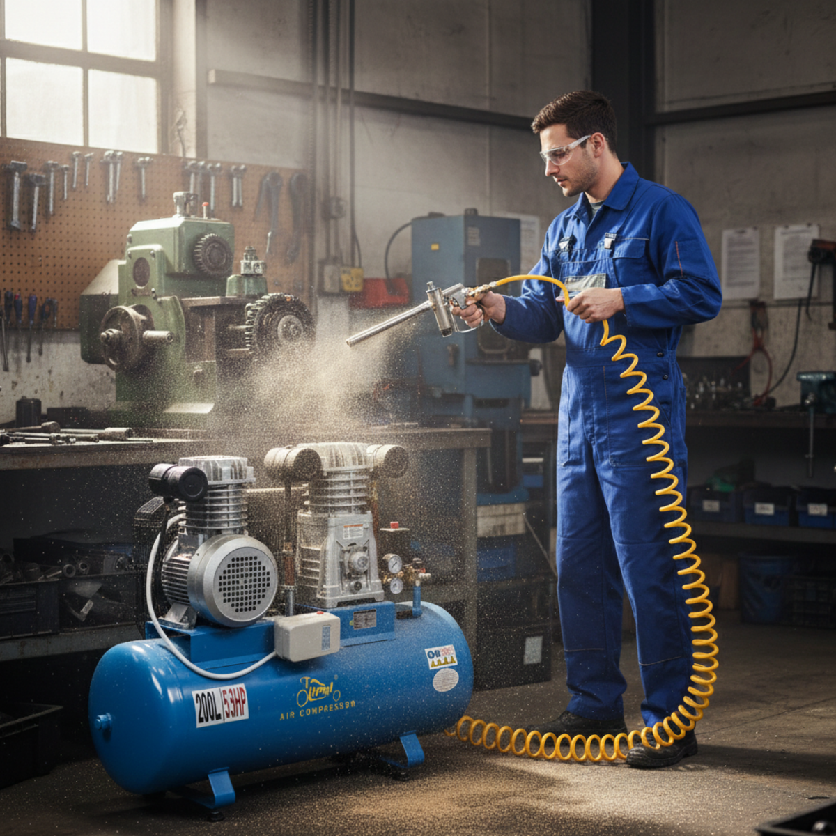 COMPRESSEUR DAIRE 200L 380V 5,5HP COURROIE LP-1838