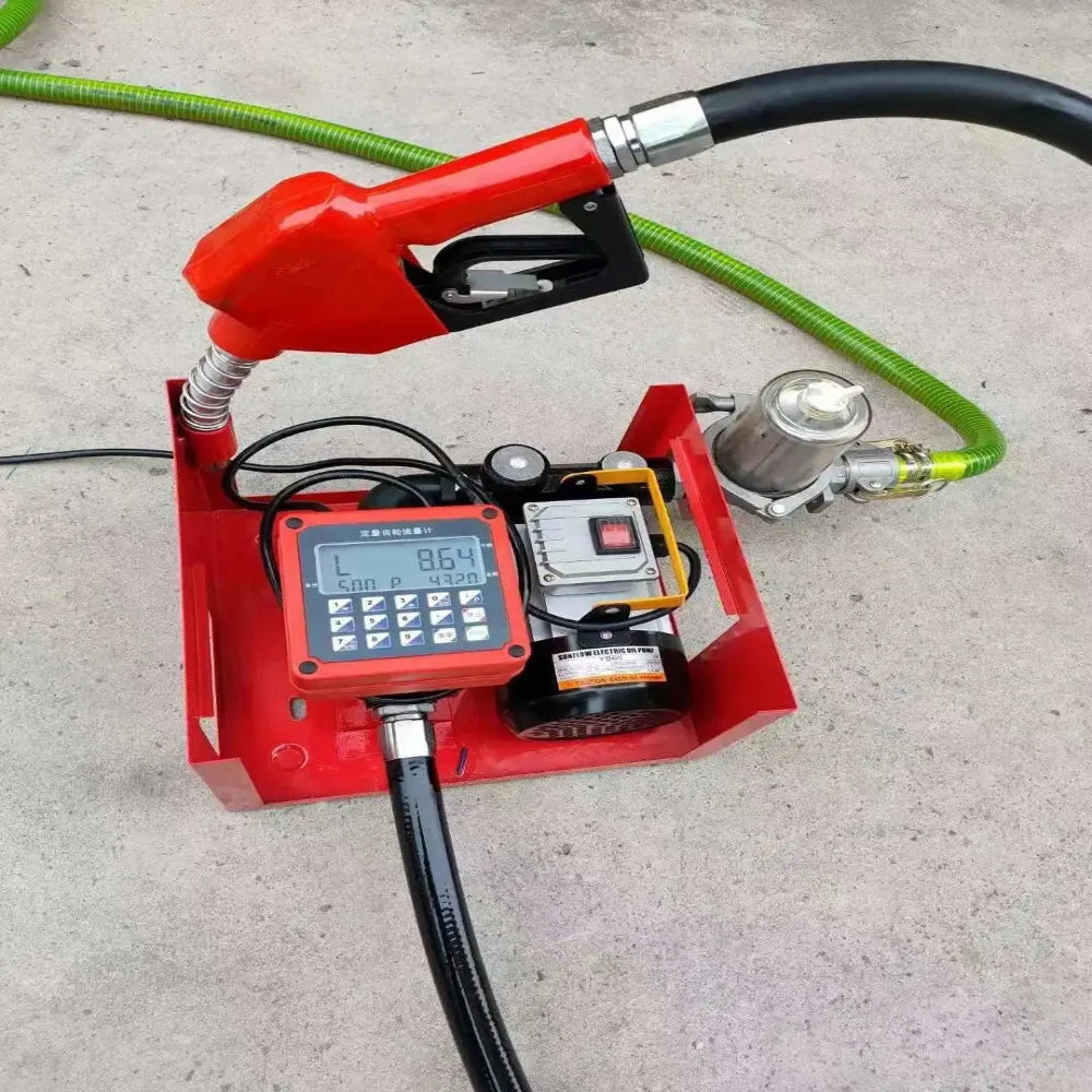 pompe de transfert électrique  avec un compteur digital pour le gasoil, l'huile et le carburant