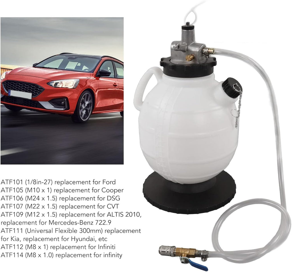 YZ9023 Remplisseur Huile Boîte Auto 7.5L – Pompe Manuelle ATF avec 15 Adaptateurs