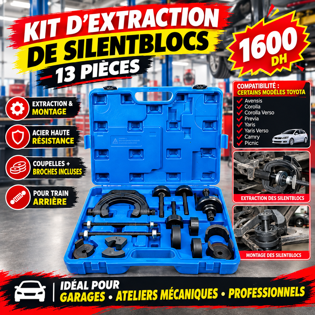 YZ-3315 KIT EXTRACTION SILENTBLOCS 13PCS – TOYOTA