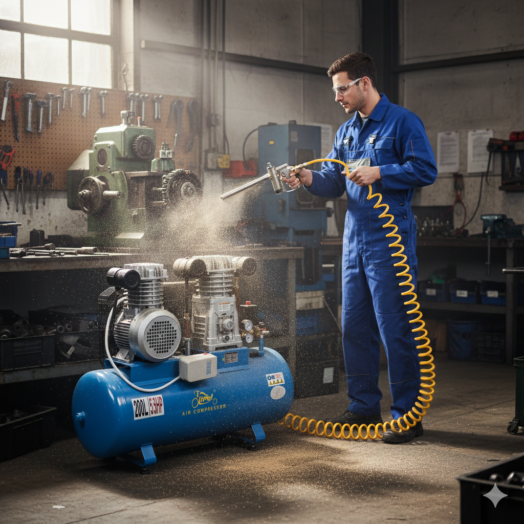 COMPRESSEUR DAIRE 200L 380V 5,5HP COURROIE LP-1838