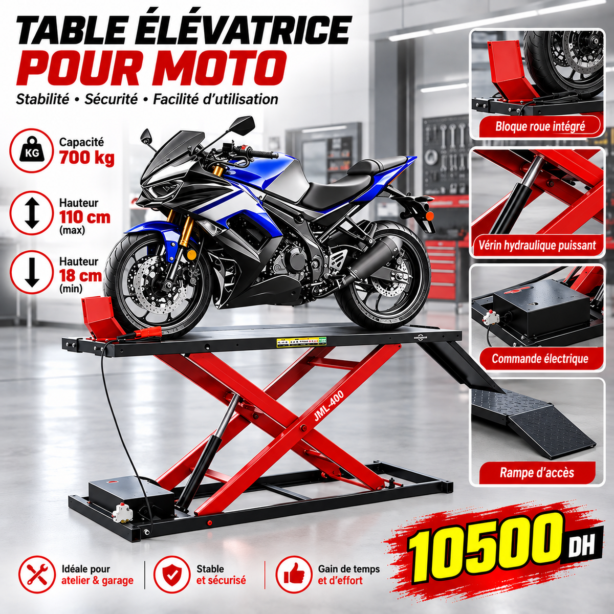 Table élévatrice moto 220v LP-1817
