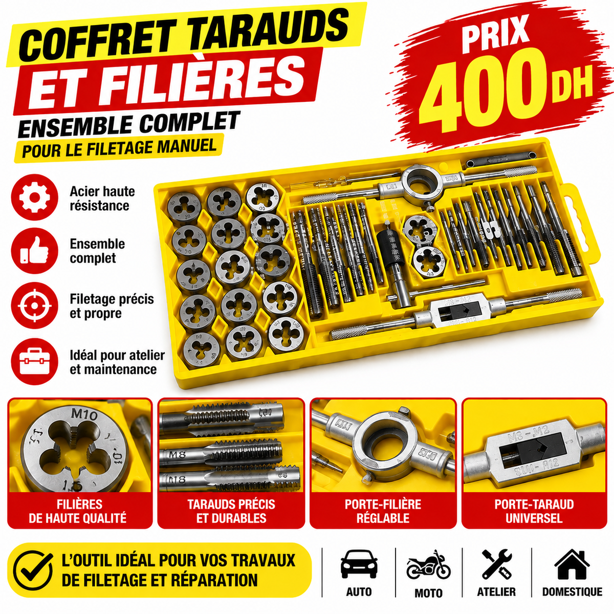 Coffret de tarauds et filières BOSI BS521140