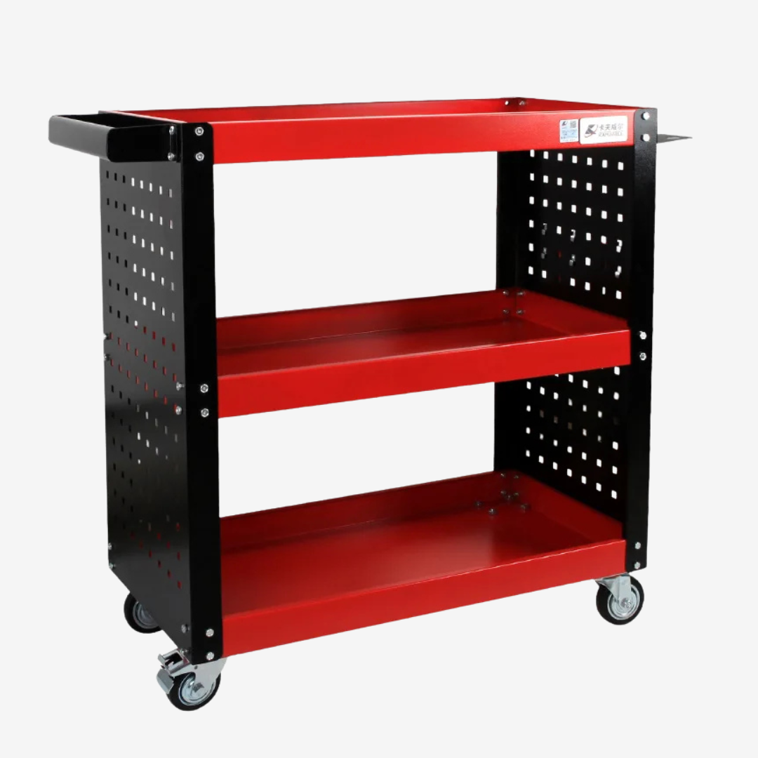 Chariot à roulettes mécanique 3 étages avec rangement outils  WJS-C0302